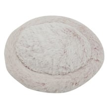 Pink Oval Faux Fur Pet Bed